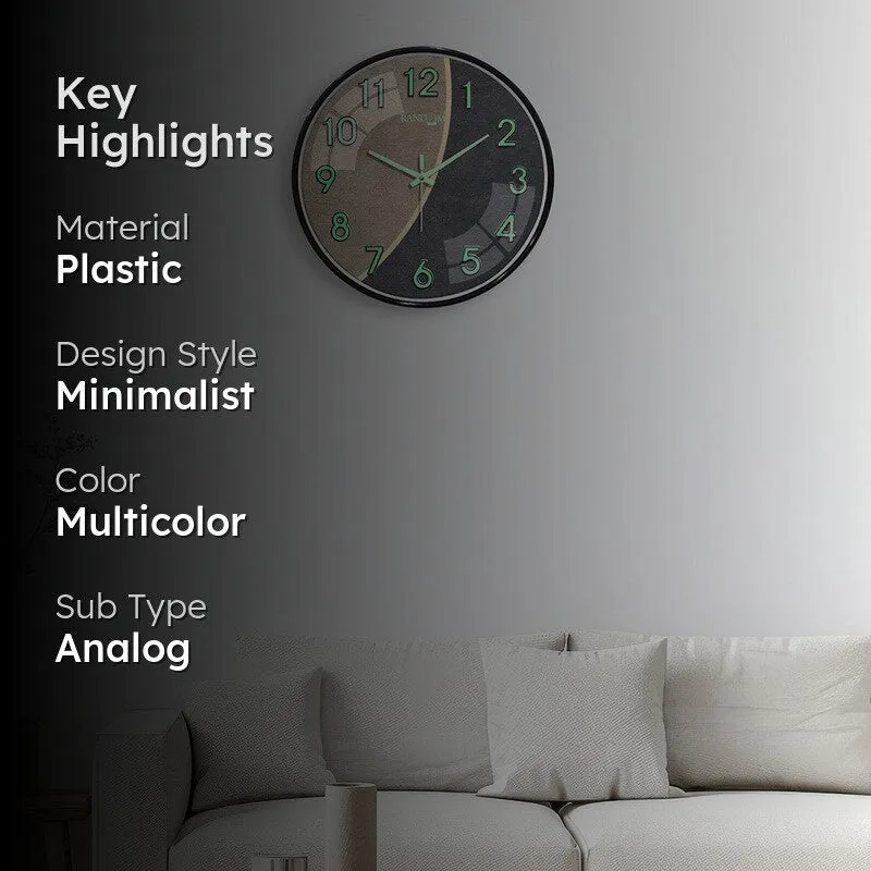 Ombren Round Modern Plastic Wall Clock - Grey media 2