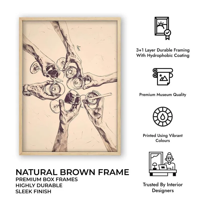 Sparkling Sip Archival Canvas Wall Art - Brown media 11