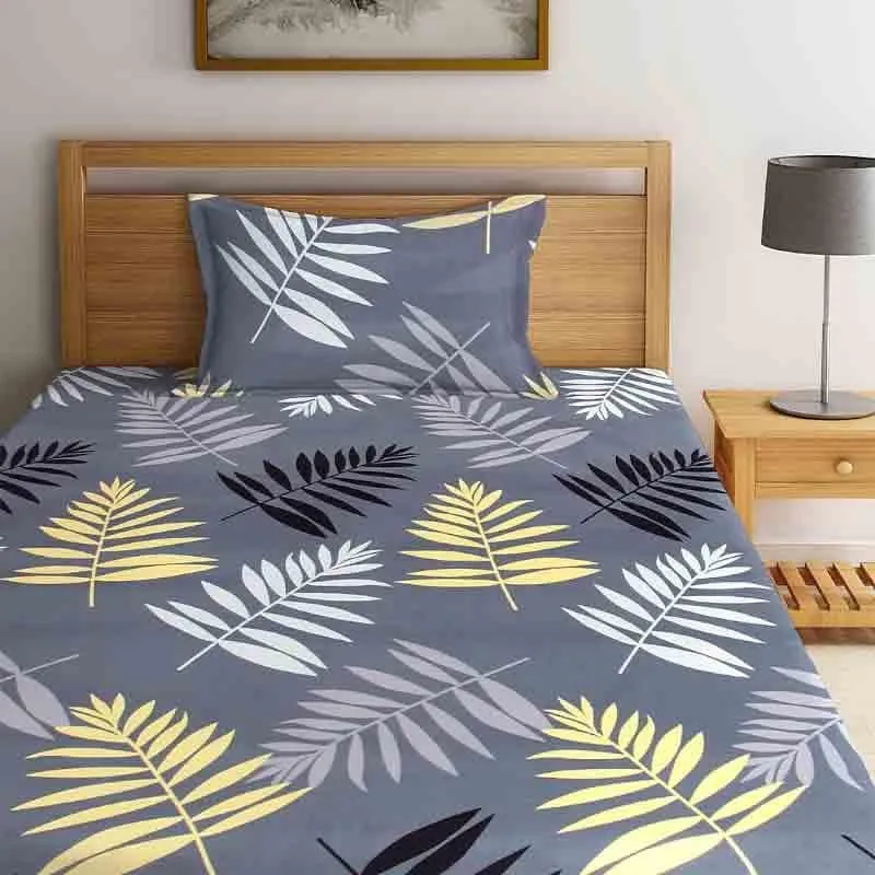 Autumnal Desire Bedsheet (Grey) - 130 GSM media 5