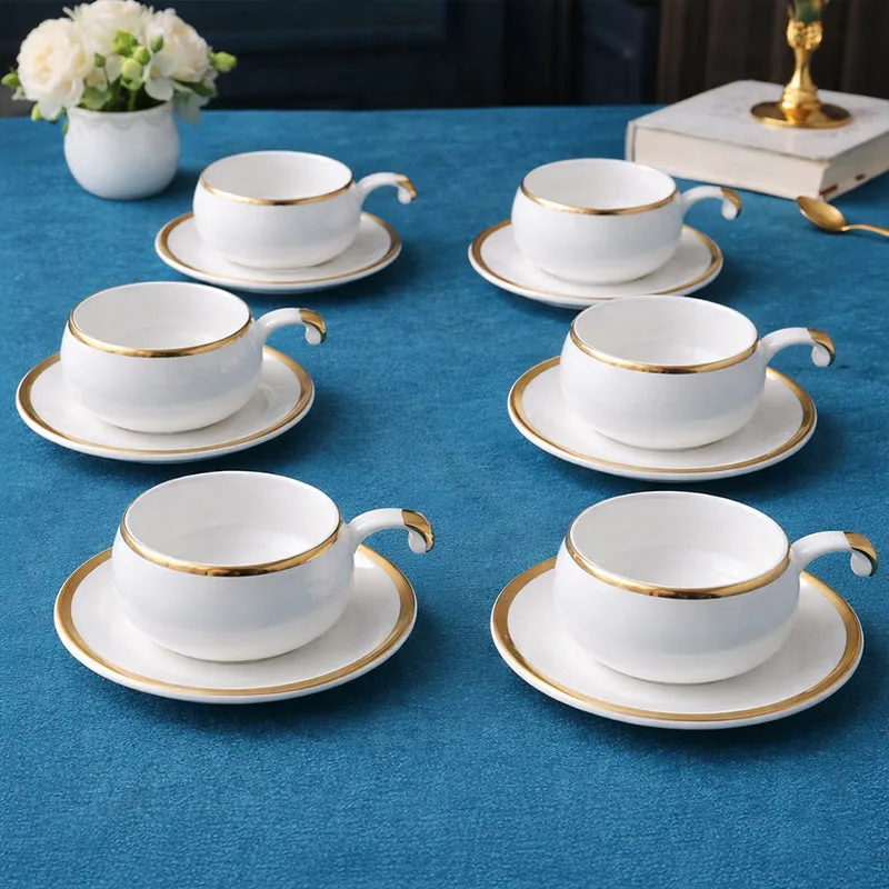 Levi Bone China Cup & Saucer (100 ML) - Twelve Piece Set media 7
