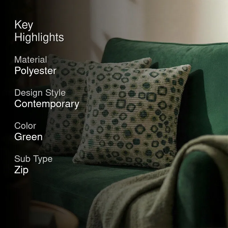 PixelMosaic Cushion Cover (Green) - Set Of Two media 2