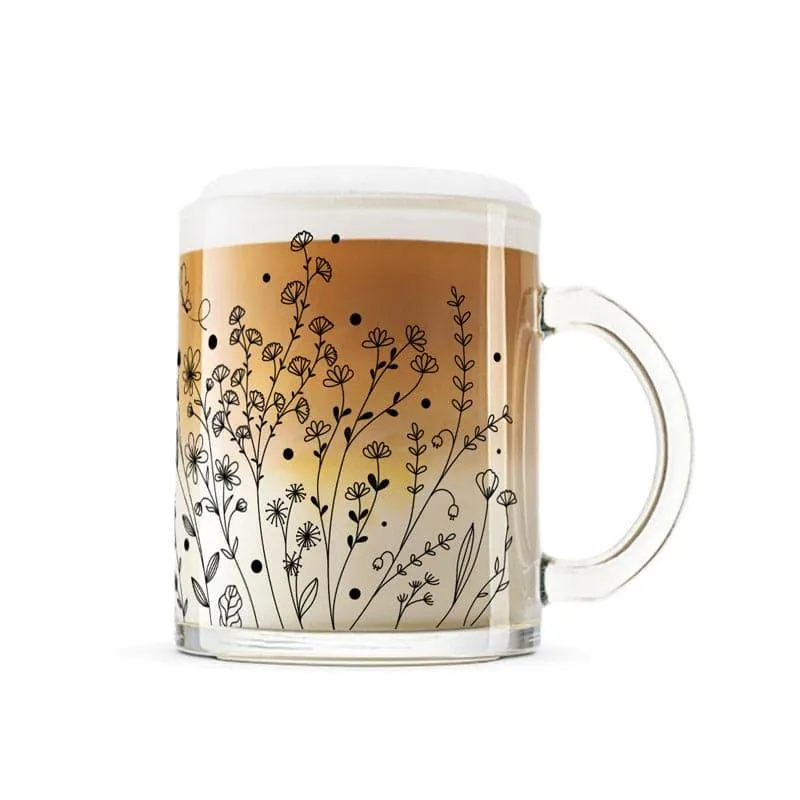 Floral Glass Coffee Mug (330 mL) media 4