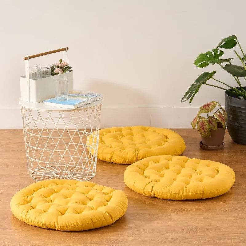 Gloria Floor Cushion (Mustard Yellow) - Set Of Three media 1