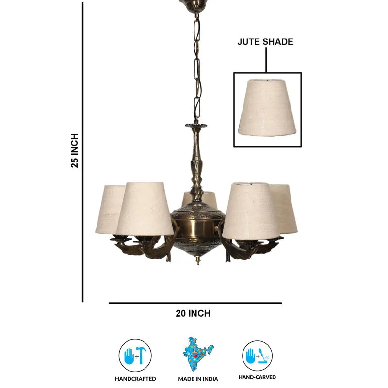 Whimsical Conical Golden Antique Ceiling Lamp media 6