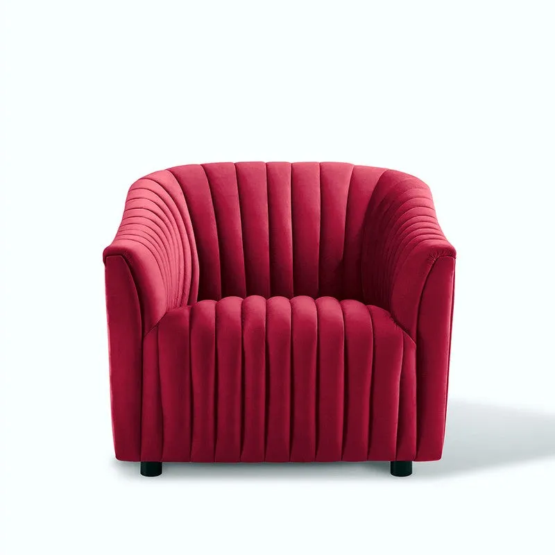Urbanix Neem Wood Accent Chair - Red media 5