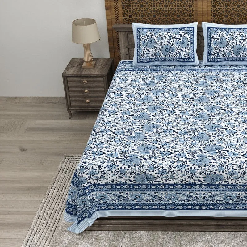 Artix Cotton Bedsheet (Blue) - 240 TC media 3