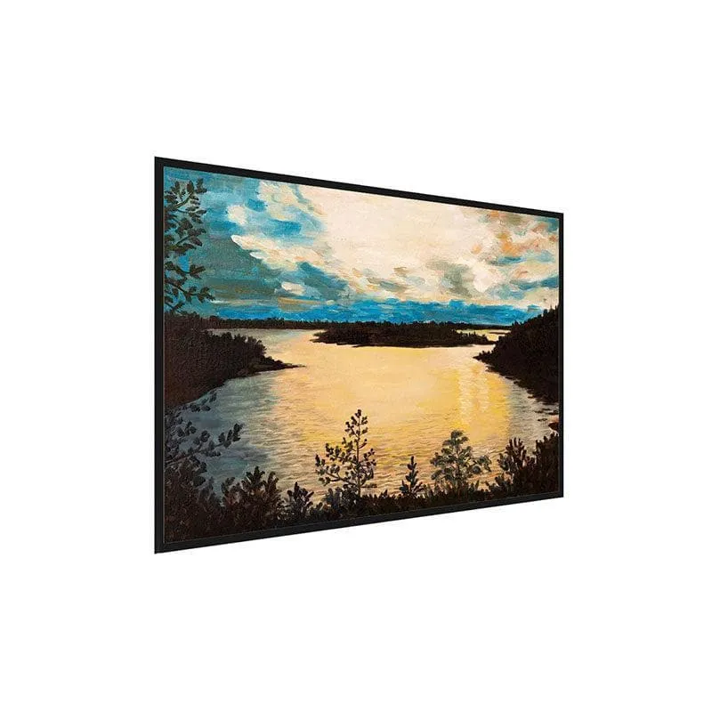 Serene Sunset Canvas Wall Painting - Black Frame media 3