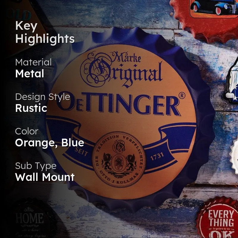 Original Oetinger Bottle Cap Metal Wall Accent media 2