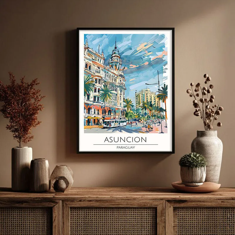 Vintage Asunción Framed Canvas Wall Painting media 3