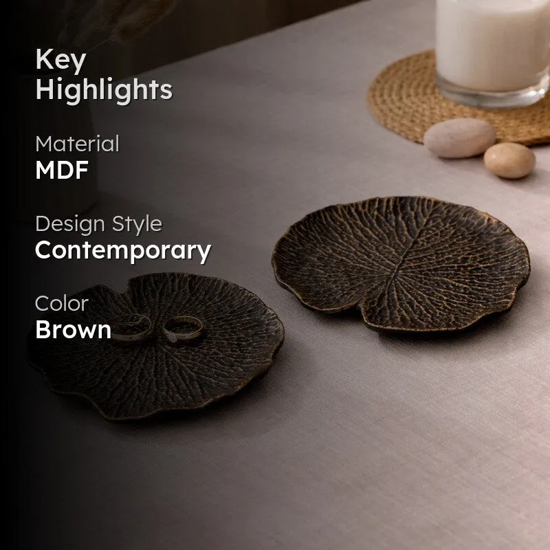 Auraleaf Accent Tray (Brown) - Set Of Two media 2