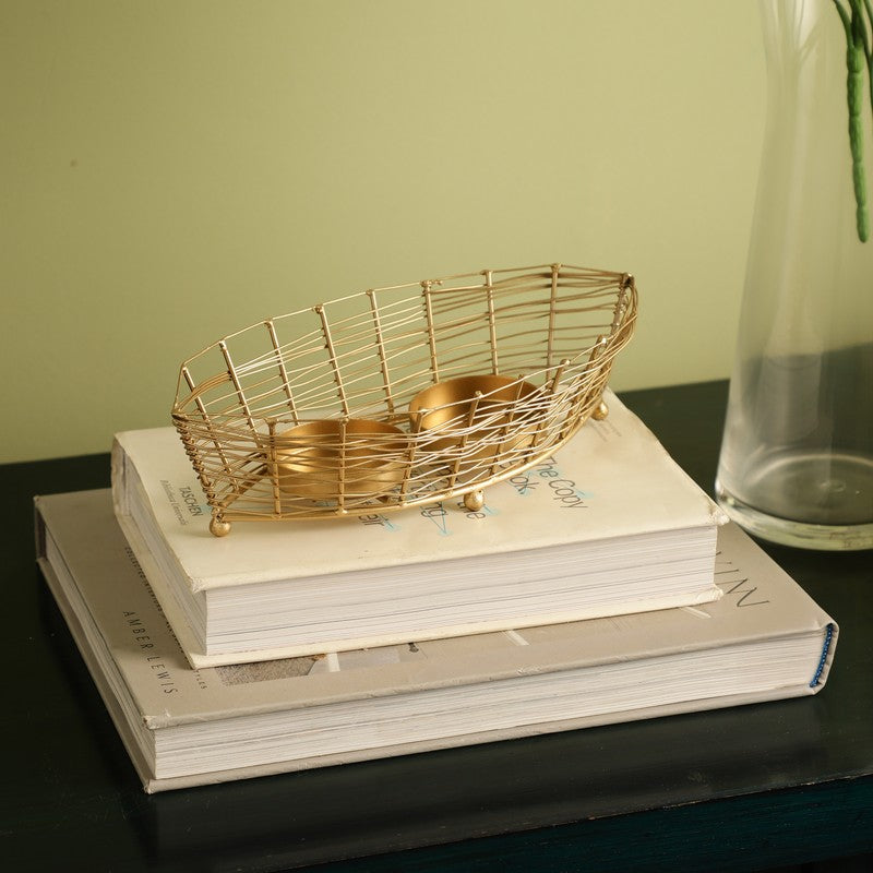 Golden Nouka Tealight Candle Holder