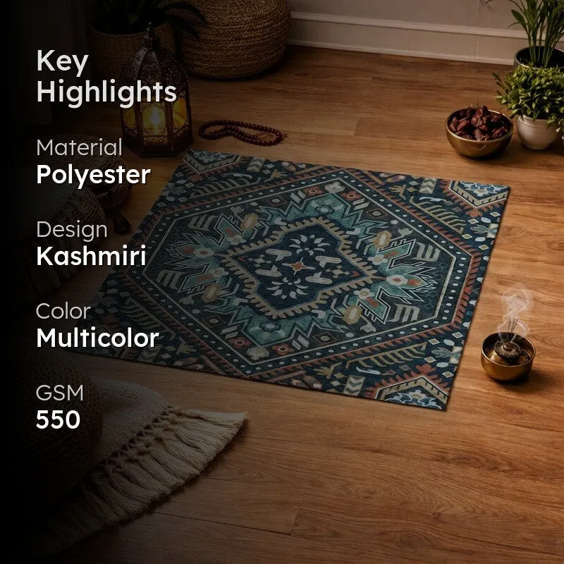 Iman Grace Prayer Mat (Blue,Brown) - 550 GSM media 2