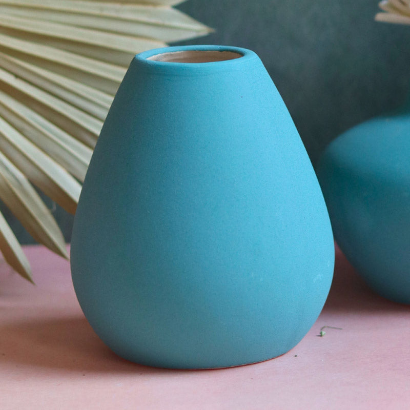 Yelena Orla Ceramic Vase (Blue) - Two Piece Set media 4