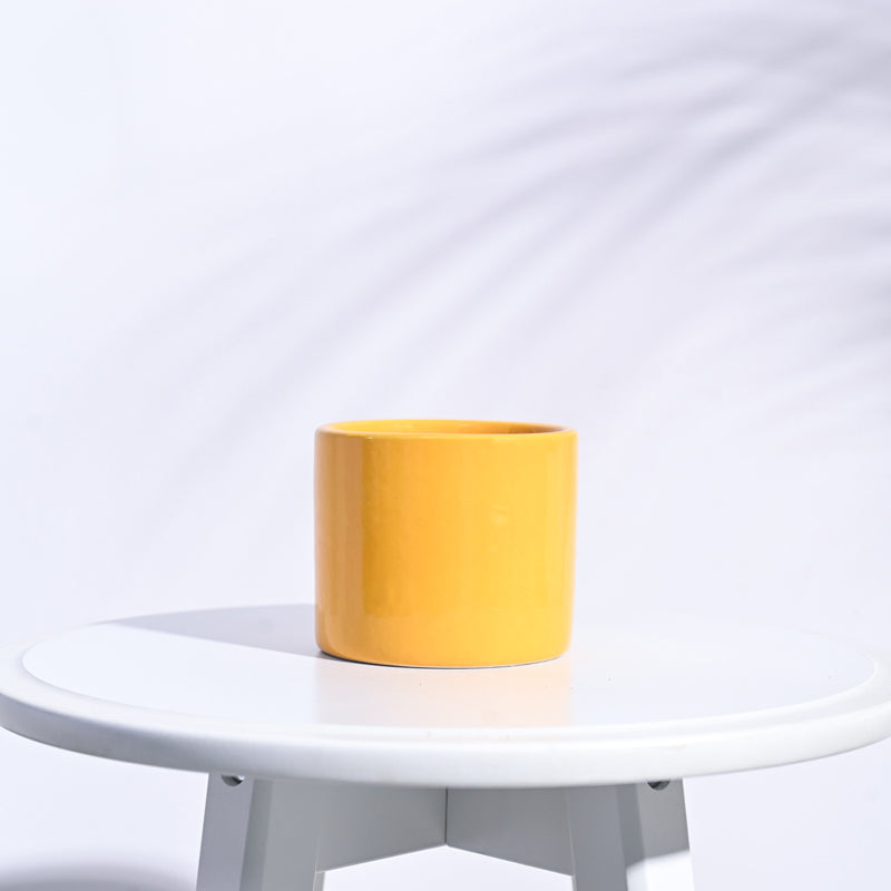 Ugaoo Pipe Yellow Ceramic Pot
