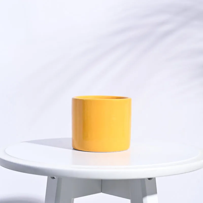 Ugaoo Pipe Yellow Ceramic Pot media 1