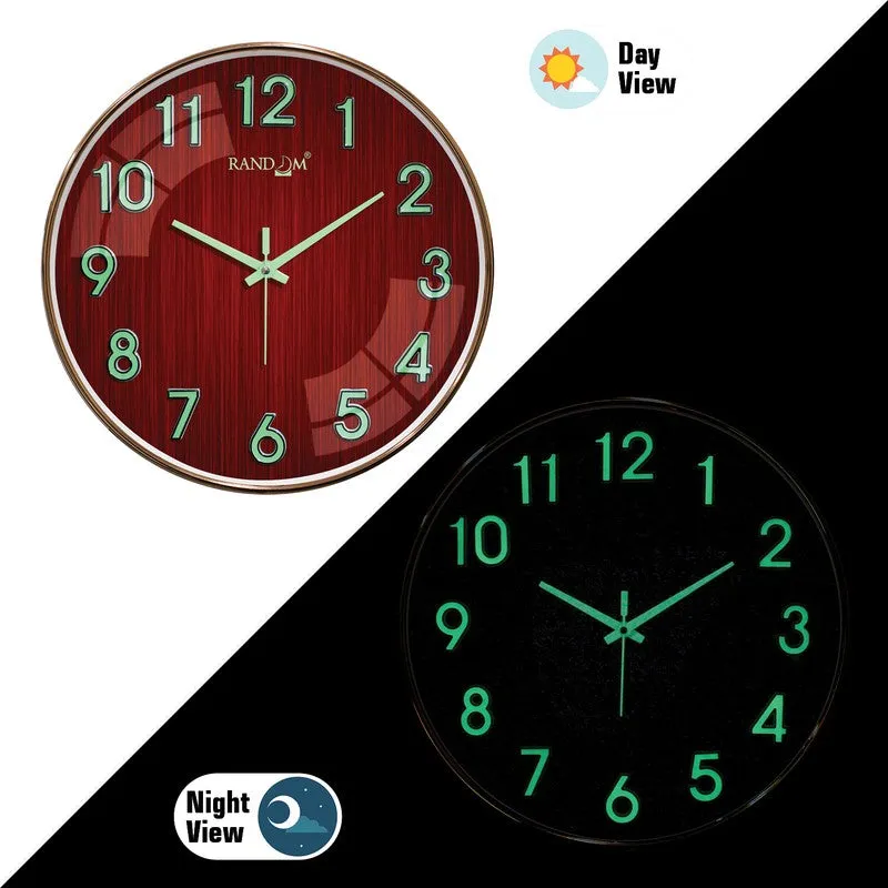 Elvric Round Modern Plastic Wall Clock - Maroon media 4