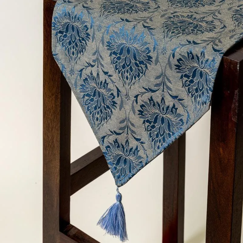 Pierre Paisley Jacquard Table Runner- Dark Blue media 3