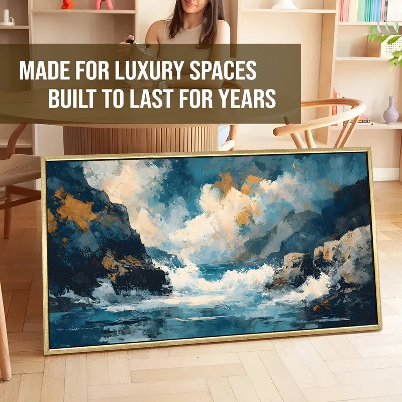 Roaring Tides Canvas Wall Painting With Frame media 5