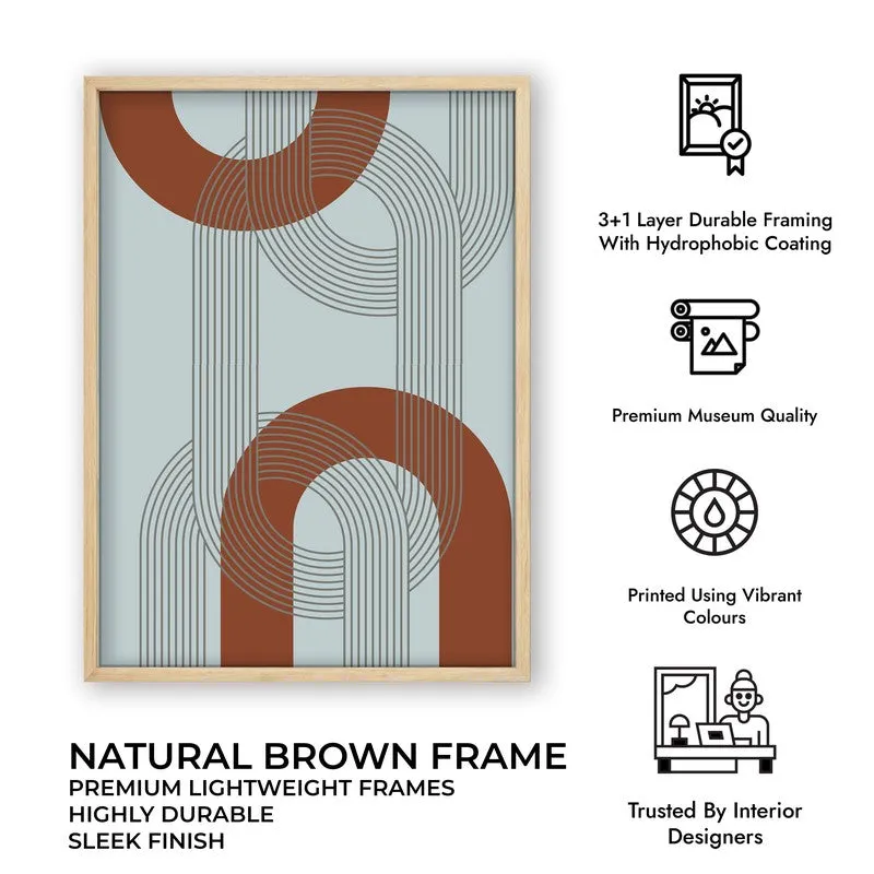 Linear Echo Canvas Wall Painting With Brown Frame media 9