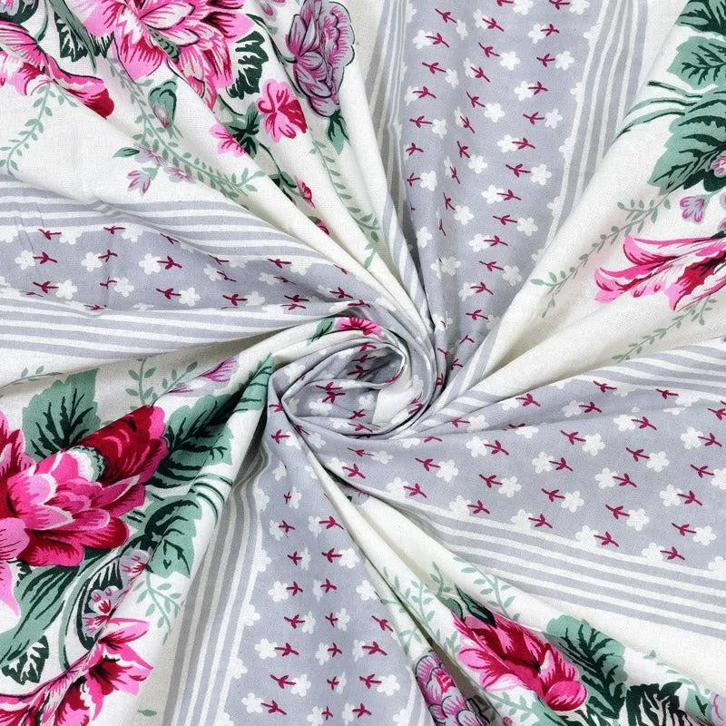 Neve Floral Cotton Bedsheet (Pink) - 180 TC media 6