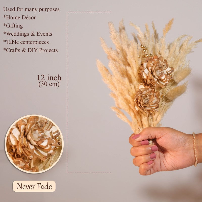 Floral Delight Dried Flower Bunch - Brown media 6