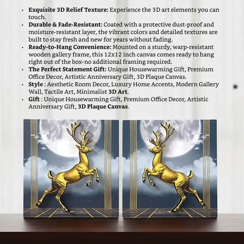 Royal Antlers Canvas 3D Wall Art - Set Of Two media 4