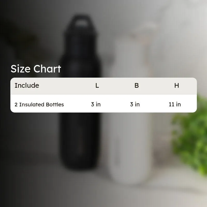 Sleek Sip Hot & Cold Thermos Water Bottle (Black & White, 630 mL Each) - Set Of Two media 5