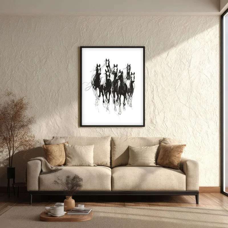 Spirit Horse Canvas Wall Painting With Black Frame media 3