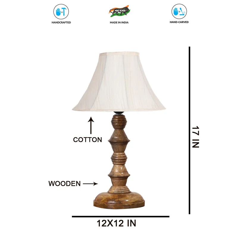 Twistra II Timber Wooden Table Lamp - White,Brown media 7