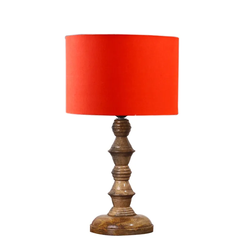 Cotin I Timber Wooden Table Lamp - Orange,Brown media 6