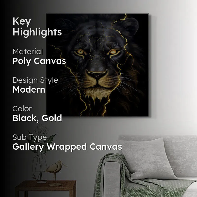 Ferocious Lion Poly Canvas Wall Painting media 2