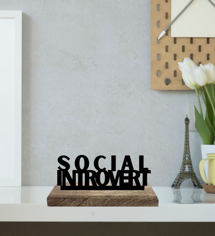 Introvert's Delight Typography Showpiece - Set Of Two media 4