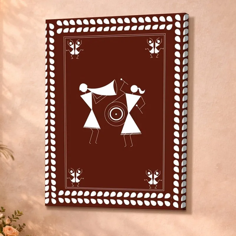 Warli Music Canvas Wall Art & Paintings media 4