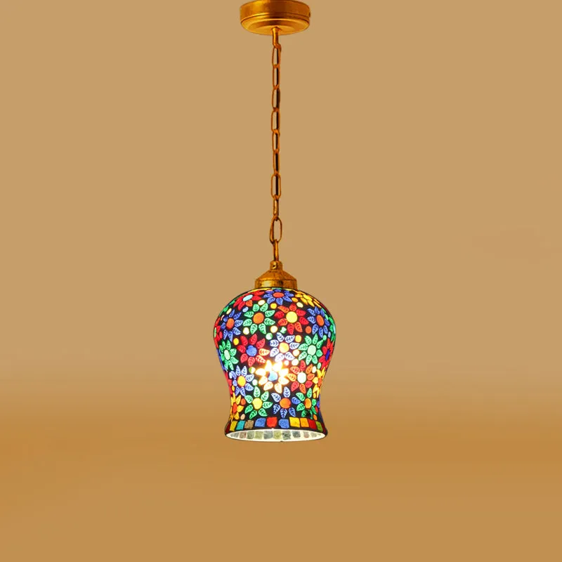 Mosaic Stars Metal & Glass Ceiling Lamp media 6
