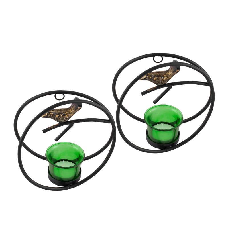 Bird Ring Candle Holder (Green) - Set Of Two media 3