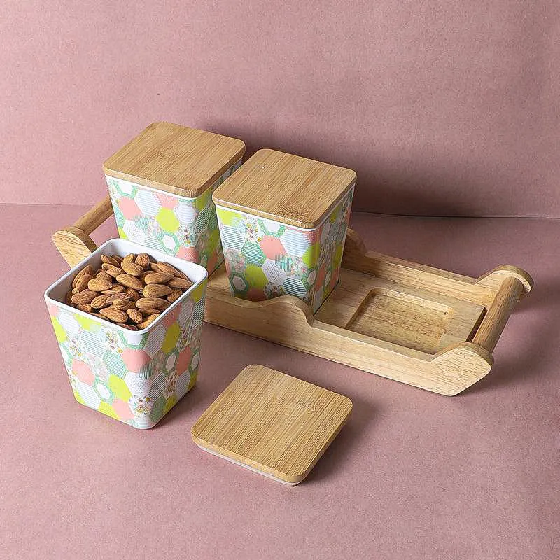 Abso Glaze Condiment Container (750 mL Each) With Tray - Four Piece Set media 3