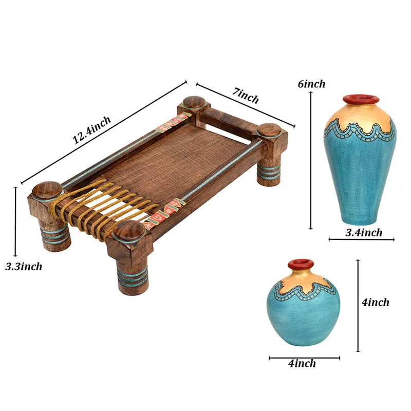 Malini  Vase & Mini Charpai - Three Piece Set media 6