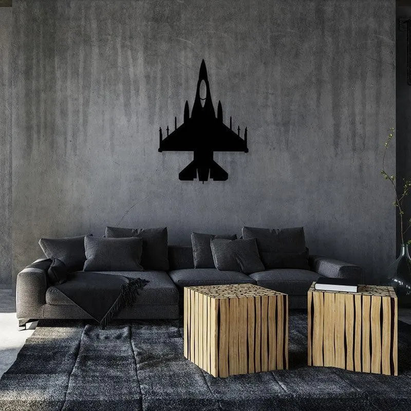 Fighter Jet Black Iron Wall Accent media 1