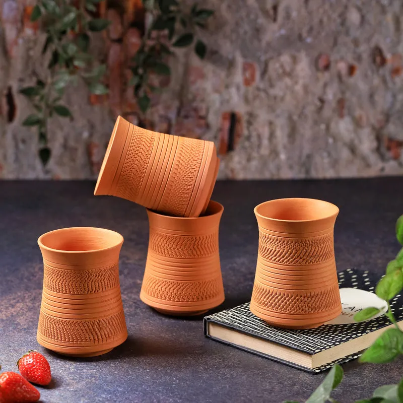 Mitti Curve Terracotta Glass (350 mL) - Set Of Four media 6