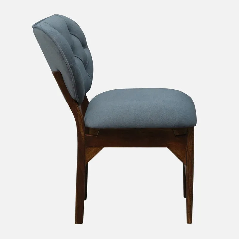 Racknest Rose Wood Accent Chair - Blue media 5