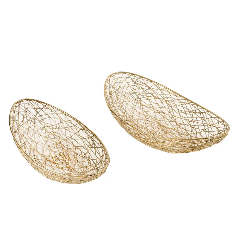 Luciana Fruit Basket (Gold) - Set Of Two media 3