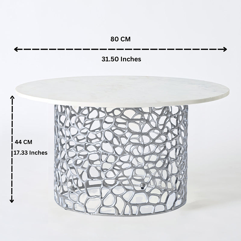 Intrica Fat Aluminum Center Table - Silver media 9