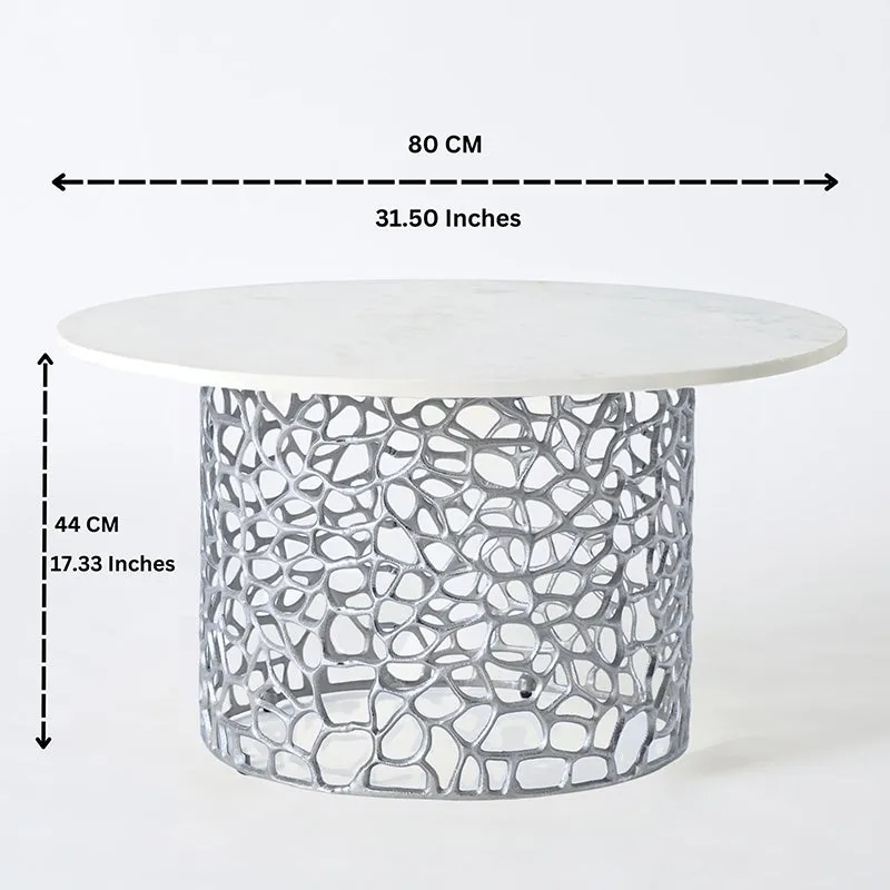 Intrica Fat Aluminum Center Table - Silver media 9