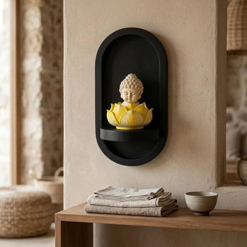 Zen Monks Resin Wall Accent - Yellow media 1