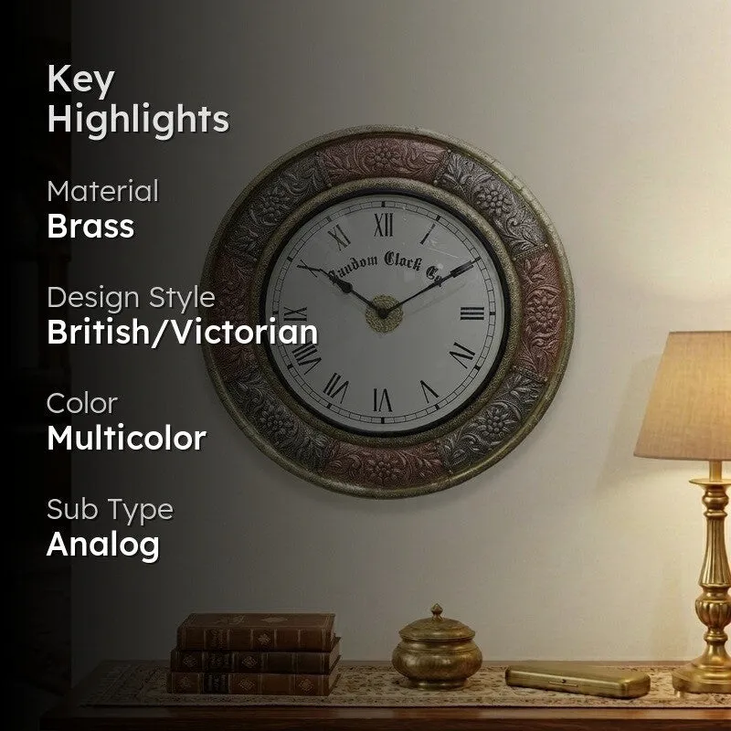 Ornexa Brass Analog Wall Clock media 2