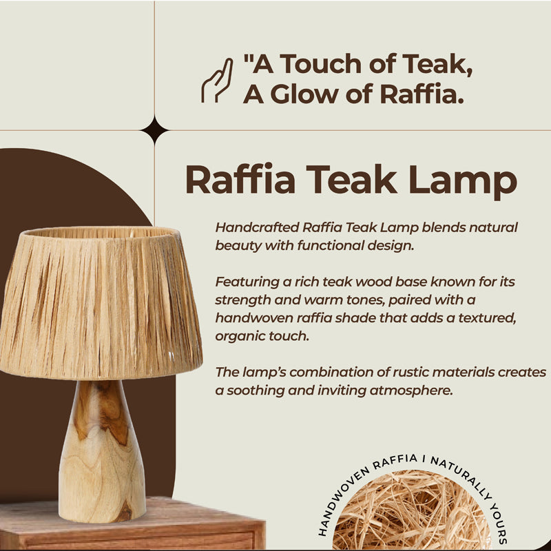 RaffLit Rattan Mango Wood Table Lamp - Beige media 7
