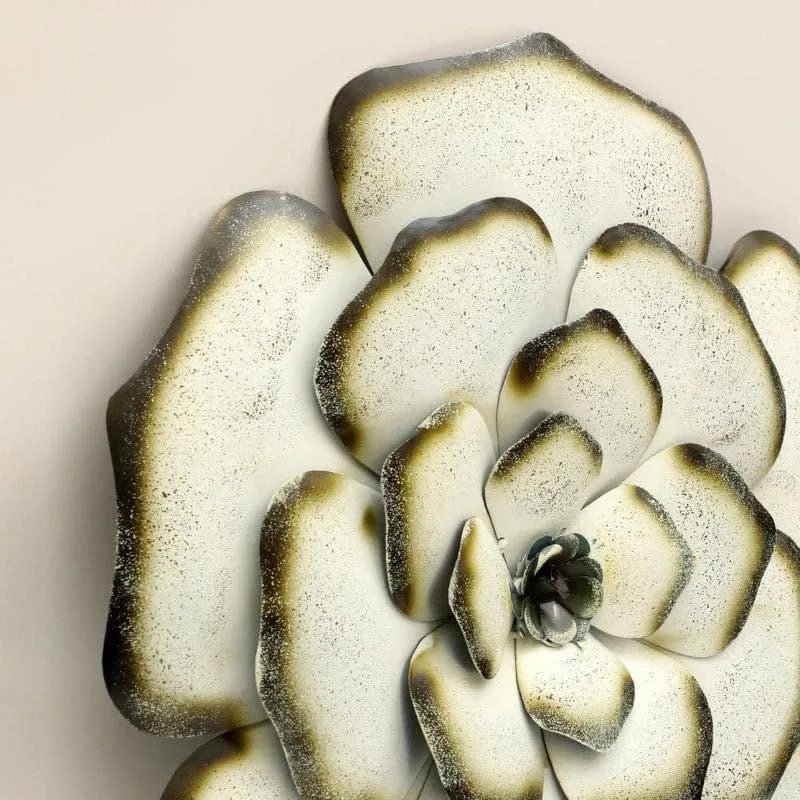 Rose Bloom Metal Wall Accent - White media 4