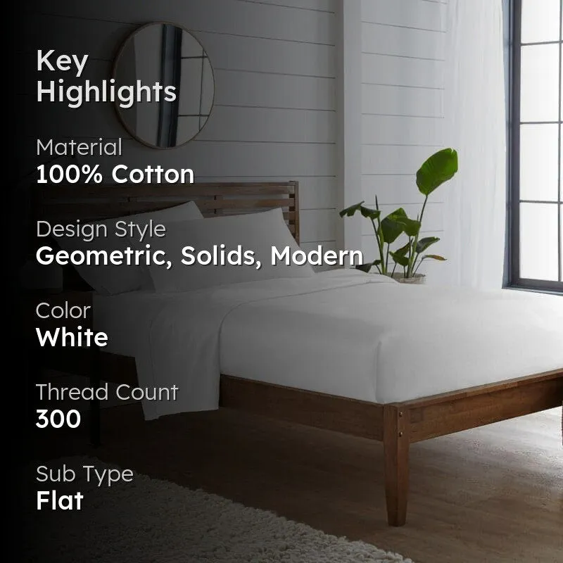 Azva Swiss Dot Cotton Bedsheet (White) - 300 TC media 2