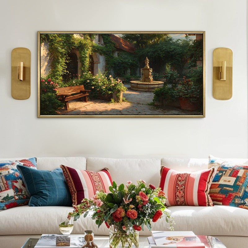 Hidden Courtyard Canvas Wall Painting With Frame