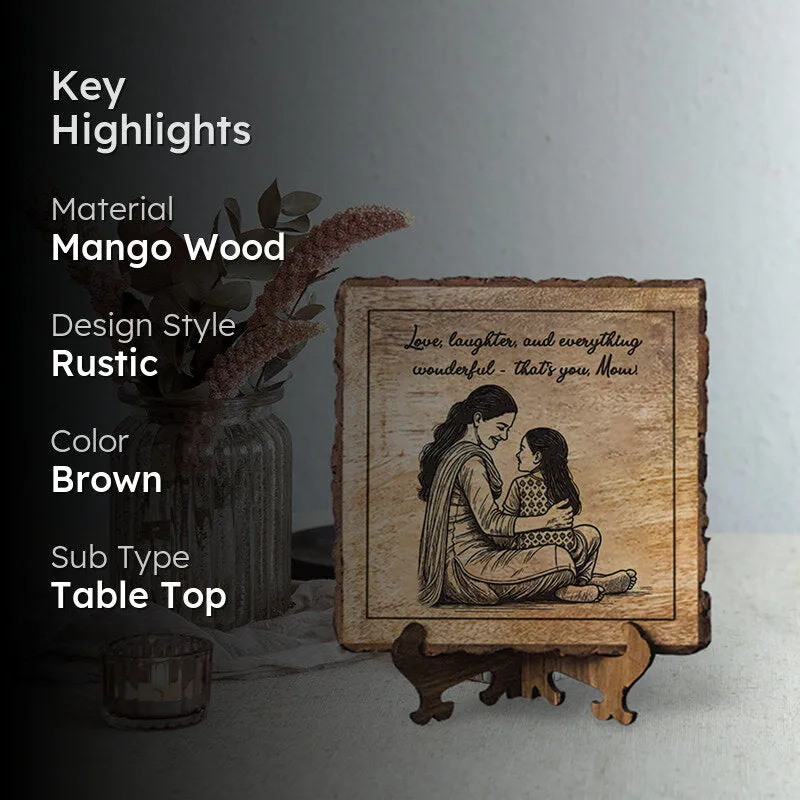Love, Laughter & Everthing Wood Showpiece - Square media 2